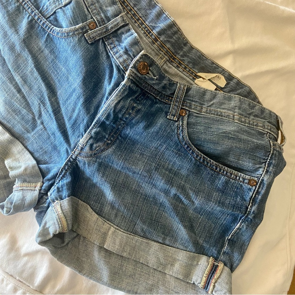 H&M Boyfriend Rolled Cuff Denim Shorts Size 8